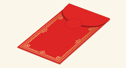 Red Envelope for Chinese New Year and Imlek celebrations, a traditional gift containing money, symbolizing good fortune and prosperity