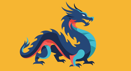 Vibrant mythical dragon illustration, a powerful symbol of good fortune and prosperity for imlek and the upcoming chinese new year celebrations, embracing rich cultural heritage