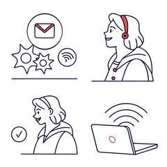 Customer support team working efficiently