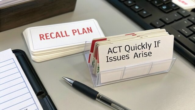 Emergency Contact Cards and Recall Plan on Office Desk