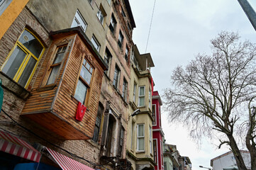Colorful Streets of Balat District in Istanbul, Turkey