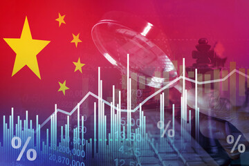 china financial graph , business investment statistics chart