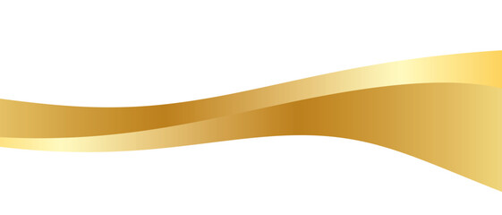 Golden wavy ribbon segments with graceful lines. Swirled line vector illustration. Swoosh gradient shapes. Award-style swirl elements for banners and frames. Luxurious smooth borders and corner headin