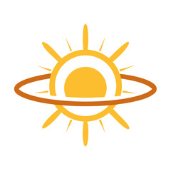 A yellow sun with an orange ring around it © Sakib