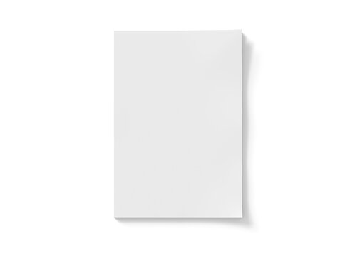 Magazine cover isolated on transparent background. Cut out blank brochure mockup 3D rendering