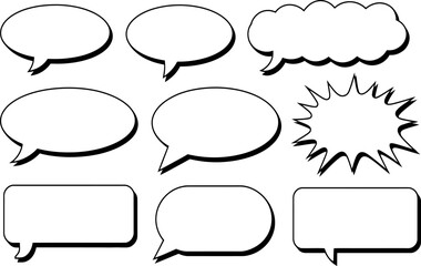 Collection of various speech bubbles and text boxes