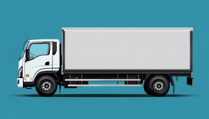 Crisp white box truck illustration
