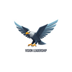 Fototapeta premium Eagle in Flight Symbolizing Vision and Leadership Illustration