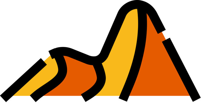 Uluru - ayers rock - minimalist vector illustration of the iconic sandstone monolith in central australia bold orange silhouette on white, simple flat outline, travel and nature symbol