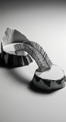 Metal Staples Bridging Two Stone Cliffs in a Conceptual Business Solution Macro Style