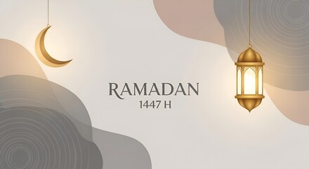 ramadan greeting card, islamic festival background, lantern, crescent moon