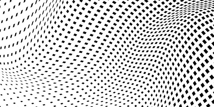 Abstract mesh rectangle halftone gradient texture. Vanishing polka dot background. Repeating dots gradation modern abstract simple
