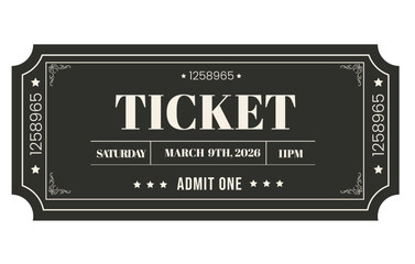 Retro vector ticket 