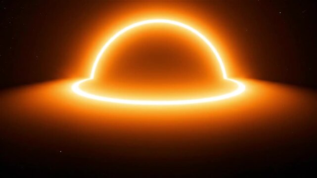 Fiery Orange Neon Portal Opens in the Darkness of Space