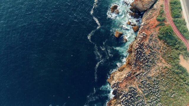 Stunning Sea waves crashes on the rocks