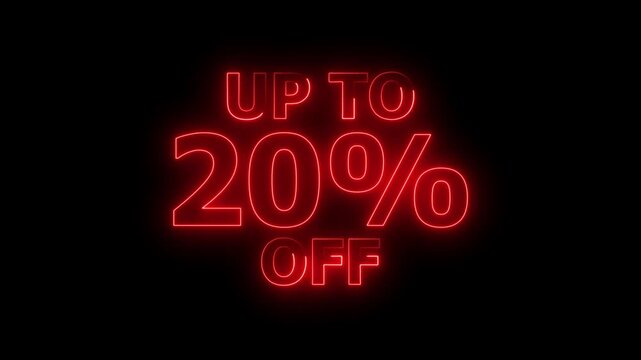 Neon 20 percent off sale discount. Up to 20 off neon light sign.