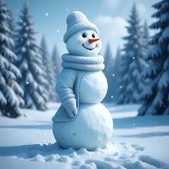 Snowman in the snow 