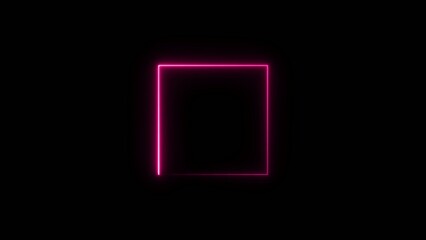 Fototapeta premium Glowing magenta neon square outline with smooth gradient edges on a Generate title without using the word 