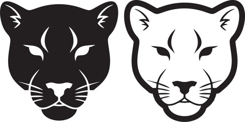 Black panther head icon set vector illustration © Retno