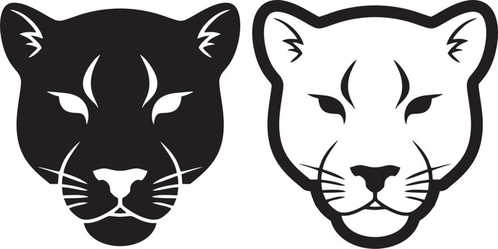 Black panther head icon set vector illustration