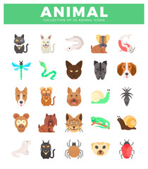 Obraz premium Cartoon animal icon collection for graphic design.