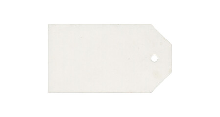 White blank hang tag with hole on transparent background