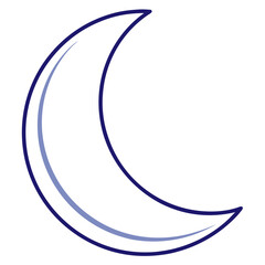 A blue crescent moon on a white background © Koli