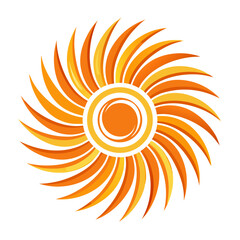 Fototapeta premium A vibrant orange and yellow sunburst graphic design