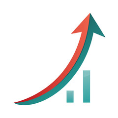 A graph with an upward trend showing growth