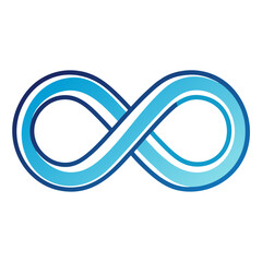 A blue infinity symbol on a white background
