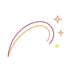 Obraz premium A colorful arc with sparkles on a white background