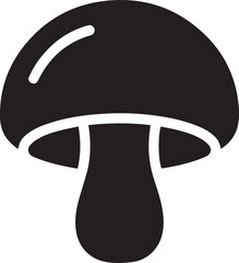 Simple black mushroom icon on white background
