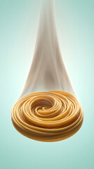 Swirl Of Spaghetti Pasta With Cream Sauce Pouring Illustration
