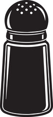 Black salt shaker icon in modern vector style for culinary designs