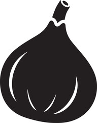 Black garlic bulb icon on white background