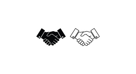Handshake icons set. Business agreement handshake symbol set. Shaking hands logo. Friendly handshake line and flat style - stock vector