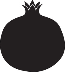 Black pomegranate icon on white background