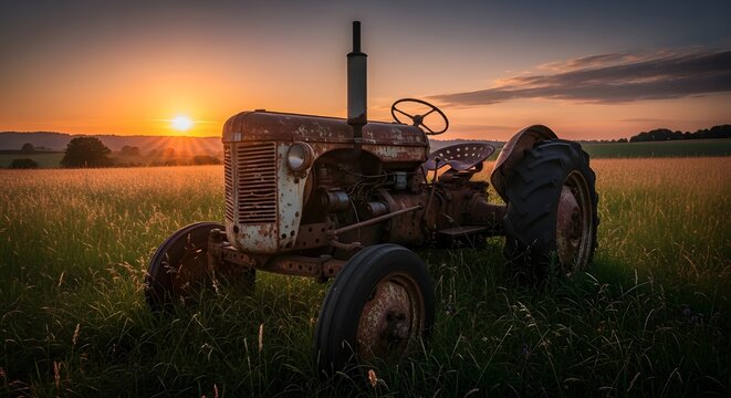 Rusty vintage tractor