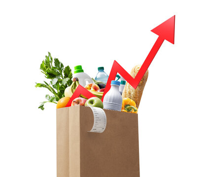 Rising Grocery Prices And Food Inflation Concept