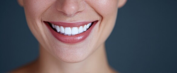 A joyful smile with straight teeth radiates confidence in a modern dental clinic.