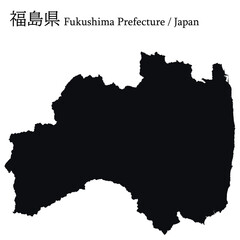 イラスト素材：日本地図　福島県ベクターイラストマップ	