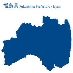 イラスト素材：日本地図　福島県ベクターイラストマップ	