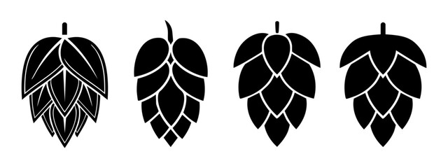Minimalistisches Hopfen-Icon-Set 