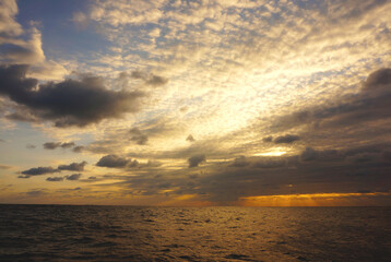 cloudy sunset over the ocean