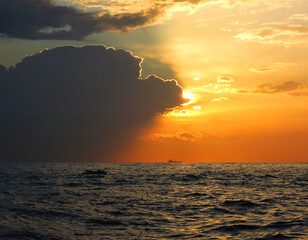 sunset over the ocean 