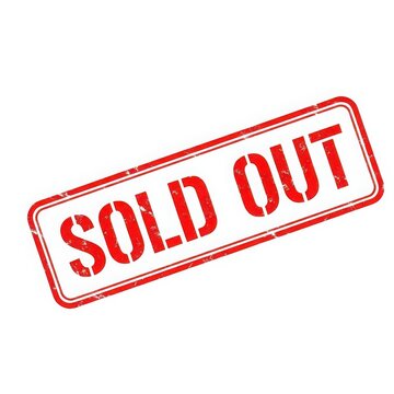 A bold red stamp indicating that an item is no longer available for purchase.