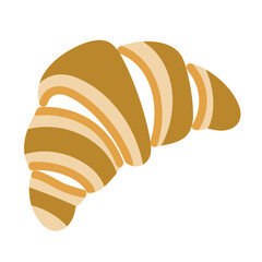 Vector stylized golden fragrant croissant