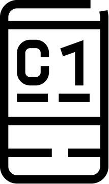 Book symbol representing educational material or language proficiency levels, ideal for indicating competency, learning, or advanced skill in a structured format