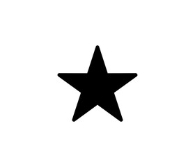 black star icon for rating and favourite concept isolated on png transparent background