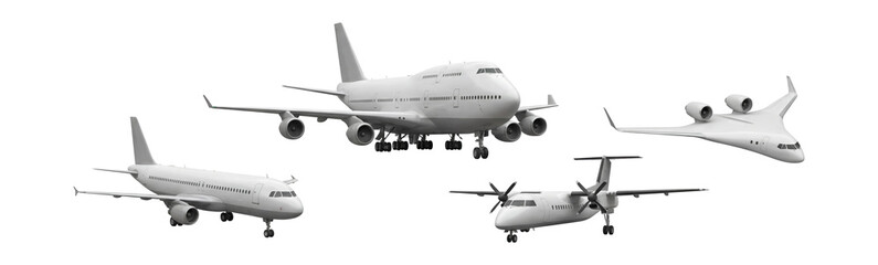 Obraz premium Passenger airplane model set.